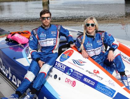 The Royal Artillery Association support ex Gunner with her Powerboat success......