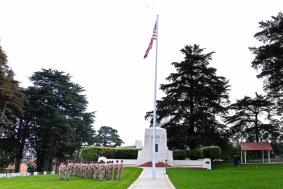 While deployed in the United States on Exercise WESSEX EYAS, 22 (Gibraltar 1779 - 1783) Battery took time to hold a short Service of Remembrance at the San Francisco National Cemetery.